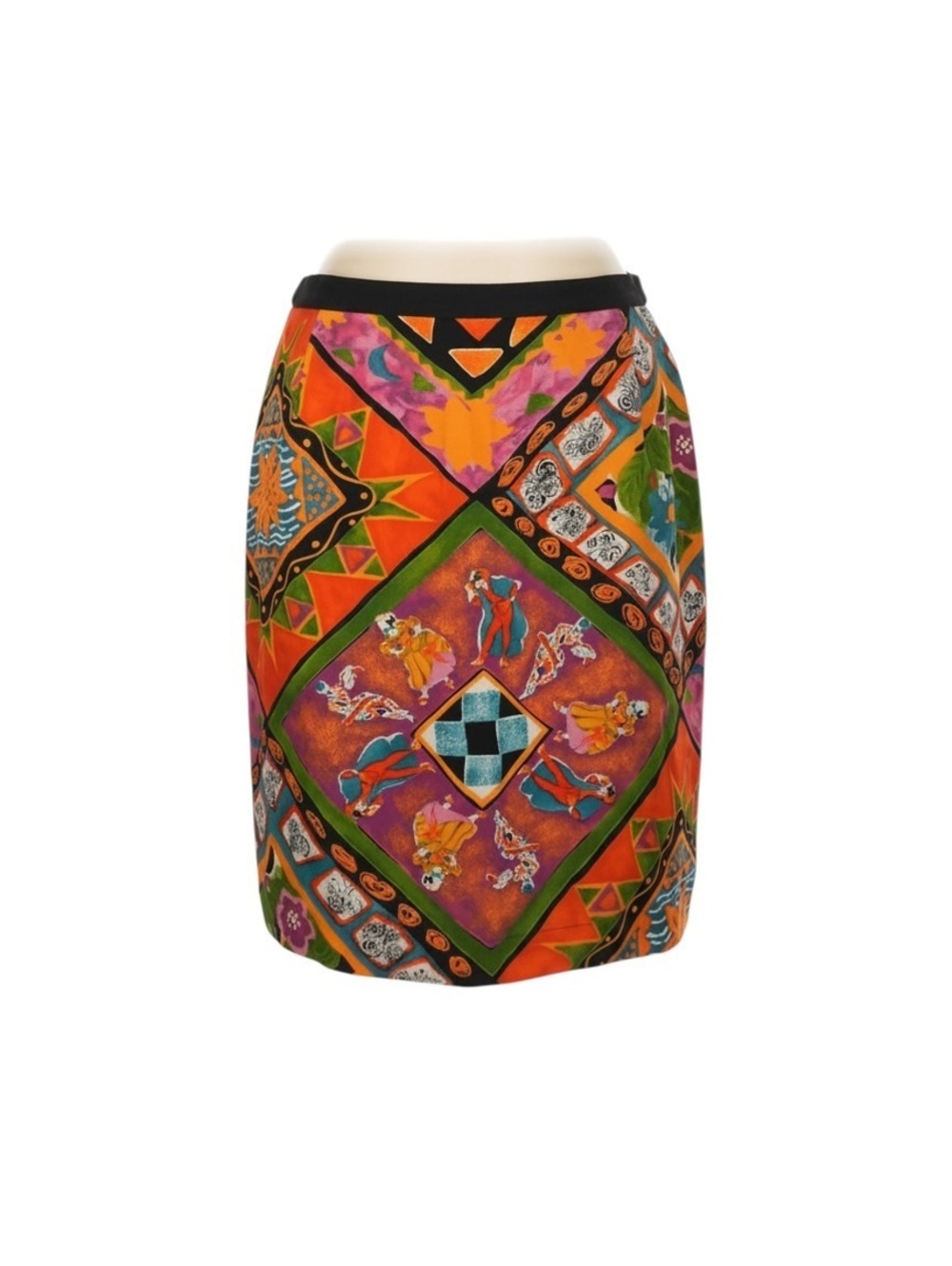 Platinum Vintage Multicolor Novelty Print Pencil Skirt